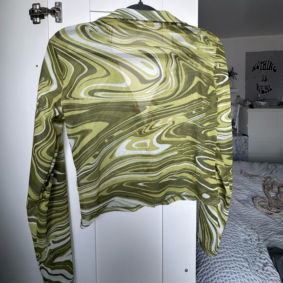 Garage Sheer Button Up Long Sleeve - Picture 2 of 4